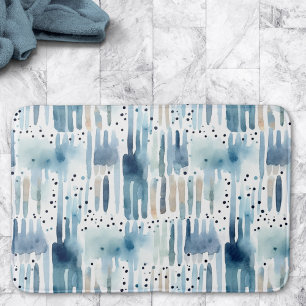 Modern Waterverf Blauw Abstract Patroon Badmat