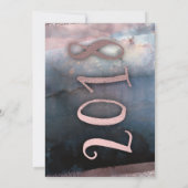 Modern Waterverf Blauw Roos Goud Afstuderen 2018 Kaart (Achterkant)