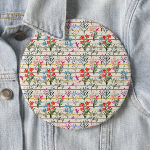 Modern Waterverf bloempatroon Ronde Button 6,0 Cm