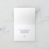 Modern Waterverf Blue Gold Bar Mitzvah Hebrew Bedankkaart (Binnen)