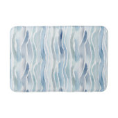 Modern Waterverf Blue Wave Stripe Pattern Badmat (Voorkant)