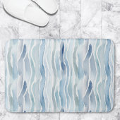Modern Waterverf Blue Wave Stripe Pattern Badmat
