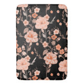 Modern waterverf botanisch patroon l Zwart Badmat (Voorkant Verticaal)