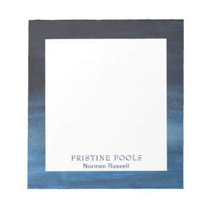 Modern Waterverf Business Navy Blue Notitieblok