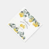 Modern Waterverf citroenen & groen Vrijgezellenfee Servet (Hoek)