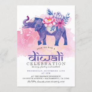 Modern Waterverf Diwali Festival Kaart