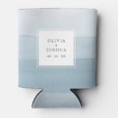 Modern Waterverf Dusty Blue Ombre Wedding Blikjeskoeler (Voorkant)
