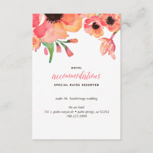 MODERN WATERVERF FLORAL trouwenstaart Informatiekaartje