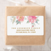 MODERN WATERVERF FLOWER Retouradreslabel Etiket (Insitu)