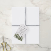 modern Waterverf groen bos met sneeuw Cadeaulabel (Met Touw)