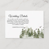 modern Waterverf groen bos met sneeuw Informatiekaartje (Voorkant)