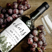 modern Waterverf groen bos met sneeuw Wijn Etiket