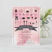 Modern Waterverf Keuken Bruids Douche Uitnodiging (Staand voorkant)