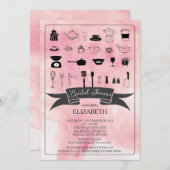 Modern Waterverf Keuken Bruids Douche Uitnodiging (Voorkant / Achterkant)