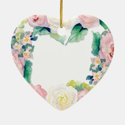 MODERN-Waterverf: Latijnse brede strips met Rozen Keramisch Ornament (Achterkant)