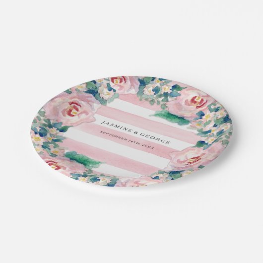 MODERN-Waterverf: Latijnse brede strips met Rozen Papieren Bordje (Gekanteld)