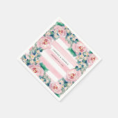 MODERN-Waterverf: Latijnse brede strips met Rozen Servetten (Hoek)