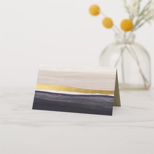 Modern Waterverf minimalistisch marinegoud (Achterkant)