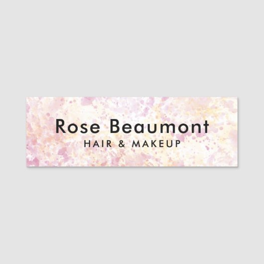 Modern Waterverf Roze Geel - Classic Name Tag (Voorkant)