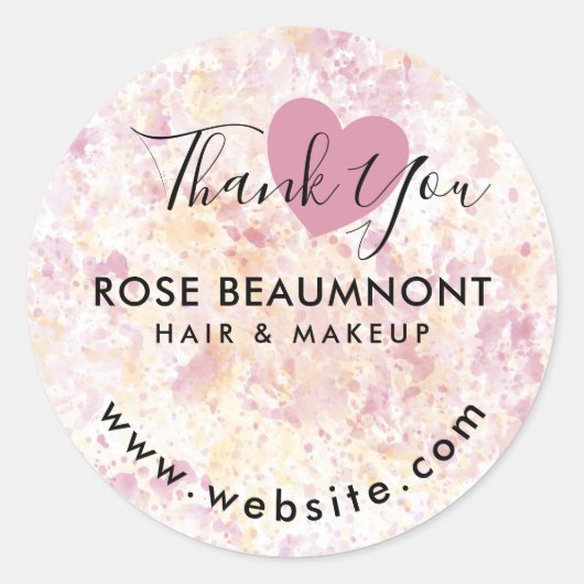 Modern Waterverf Script Classic Ronde Sticker (Voorkant)