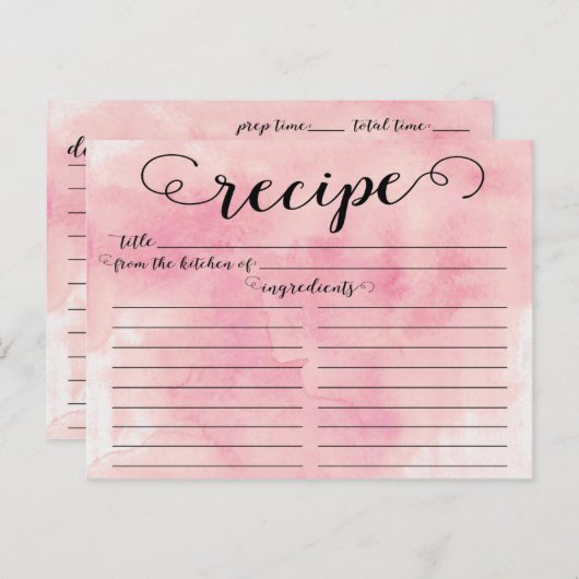 Modern Waterverf Script Vrijgezellenfeest Recept K Briefkaart (Voorkant / Achterkant)