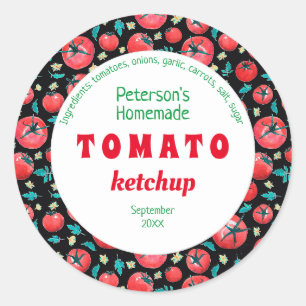 Modern waterverf tomaat ketchup food label