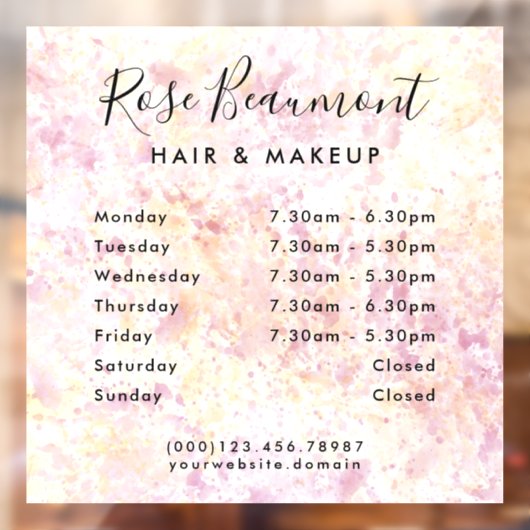 Modern Waterverf - Uurrooster Ramensticker  Raamsticker (Vel 2)