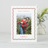 Modern wave Flat Holiday Card Feestdagenkaart (Staand voorkant)