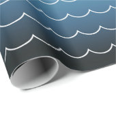 Modern Wave Pattern Blue Gradient Cadeaupapier (Rol Hoek)