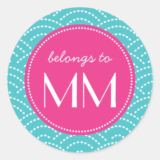Modern Waves Pattern Gepersonaliseerd - DIY Labels (Voorkant)