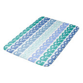 Modern Waves Pattern in Shades of Blue Badmat (Gekanteld)