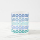 Modern Waves Pattern in Shades of Blue Matglas Koffiemok (Center)