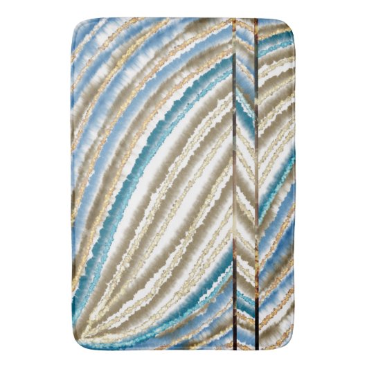 Modern Wavy Beach Stripes Badmat (Voorkant Verticaal)
