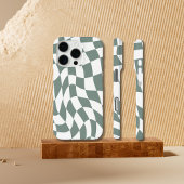 Modern Wavy Green Checkerboard iPhone 16 Pro hoesj Case-Mate iPhone Case