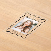 Modern Wavy Lijst Acryl Afstuderen Aankondiging Uitnodigingen (Laagn)