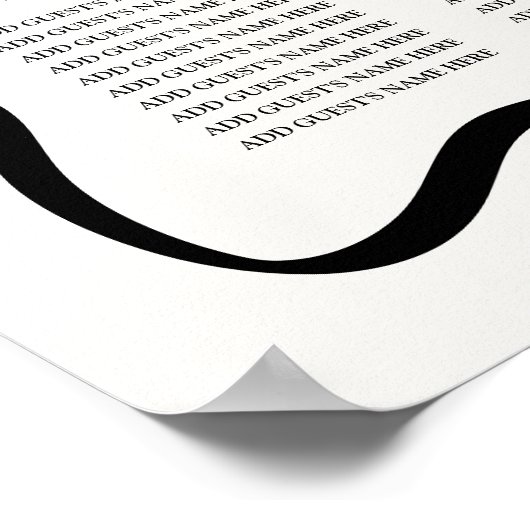 Modern Wavy Lijst Cream Trouwstoel Grafiek Poster (Hoek)