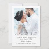 Modern We Bied de Knoop Foto Elopement Bruiloft Aankondiging (Voorkant)