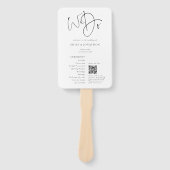 Modern We delen foto's QR-code huwelijksprogramma Handwaaier (Voorkant)