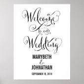 Modern We Do Script Mariage Welcome Poster Signe (Devant)