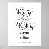 Modern We Do Script Mariage Welcome Poster Signe (Devant)