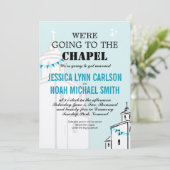  Modern We gaan naar de Chapel Wedding Kaart (Staand voorkant)