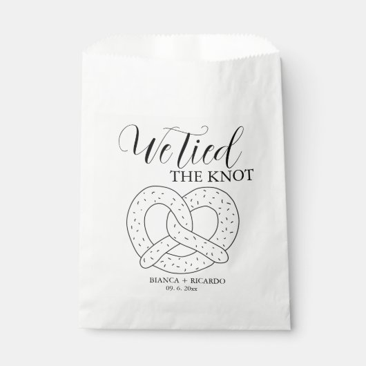 Modern We gebonden de knoop pretzel gunsttas bruil Bedankzakje (Voorkant)