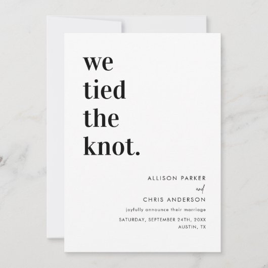 Modern we hebben de knoop doorgehakt kaart (Voorkant)