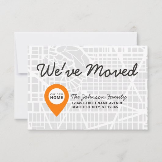 Modern we hebben Map New Home Address Moving verpl Aankondiging (Voorkant)