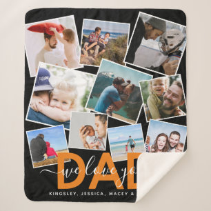 Modern 'We houden van je' Foto Collage papa Sherpa Deken