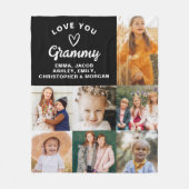 Modern We Love You Grammy Familie Fotocollage Fleece Deken (Voorkant)