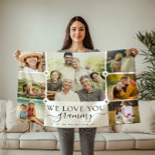 Modern We Love You Grammy Familie Fotocollage Fleece Deken