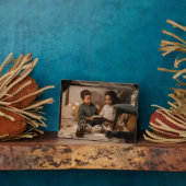 Modern We Love You Mom Photo Plaque (Côté)