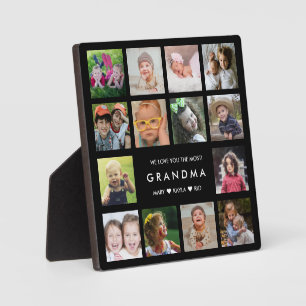 Modern We Love You Oma 14 Fotocollage Zwart Fotoplaat
