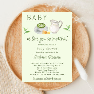 Modern We Love You So Matcha Groene Thee Baby Borr Kaart